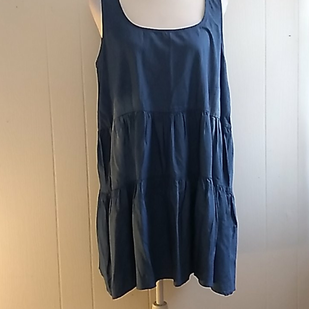 Easel Ladies L Faded Denim Top